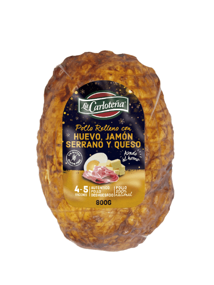 Pollo Relleno al Horno con Huevo, Jamón Serrano y Queso 800 g