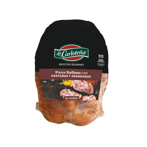 Pavo relleno al horno con castañas y arándanos