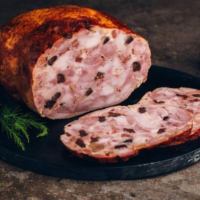 Pavo relleno al horno con castañas y arándanos