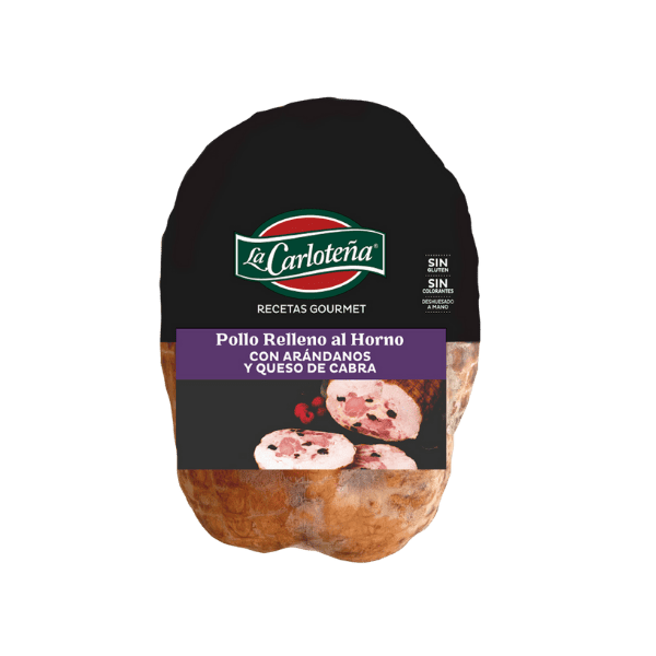 Pollo relleno al horno con arándanos y queso de cabra